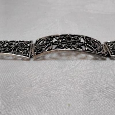 Antique Marcasite 925 7.5" Bracelet