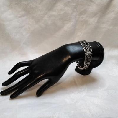 Antique Marcasite 925 7.5" Bracelet