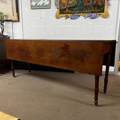 1230 Antique Drop Leaf Harvest Table