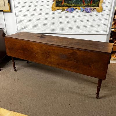 1230 Antique Drop Leaf Harvest Table