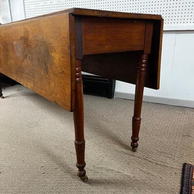 1230 Antique Drop Leaf Harvest Table