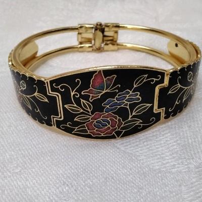 Vintage Dark Blue Cloisonne Bracelet
