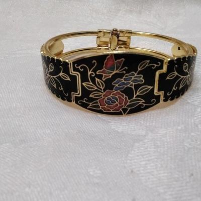 Vintage Dark Blue Cloisonne Bracelet