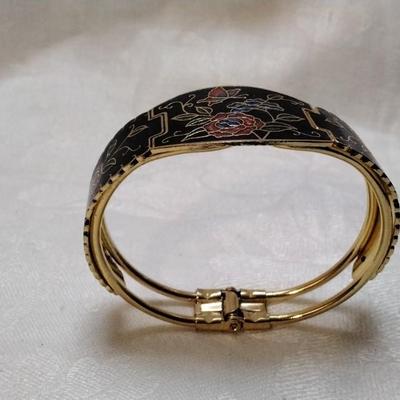 Vintage Dark Blue Cloisonne Bracelet