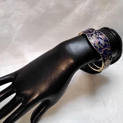 Vintage Dark Blue Cloisonne Bracelet
