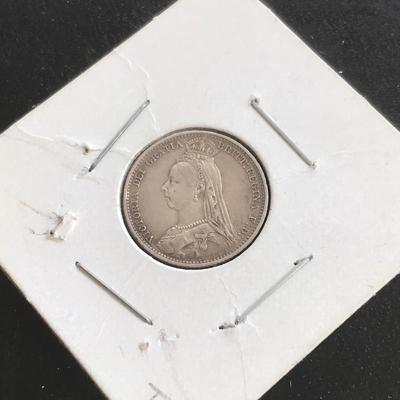 1890 Queen Victoria Sixpence silver coin