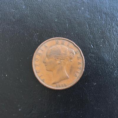 Young Head Queen Victoria 1854 Coin
