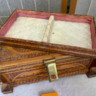 Tramp Art Vintage Jewelry Box