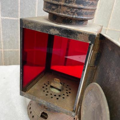 Antique Lantern, Red Glass