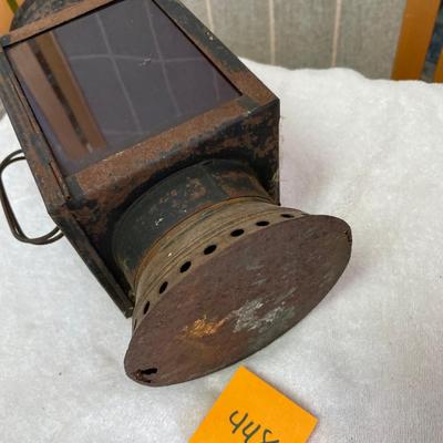 Antique Lantern, Red Glass