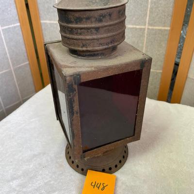 Antique Lantern, Red Glass