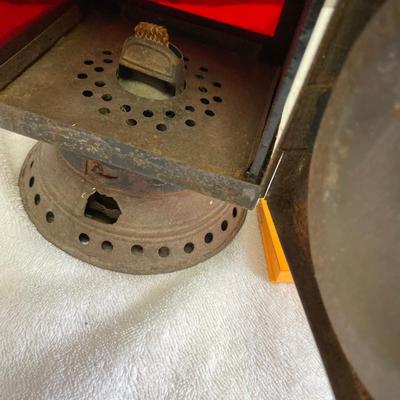 Antique Lantern, Red Glass