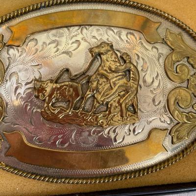 Buckle Bunny Large Rodeo Prize Buckle Calf Roping