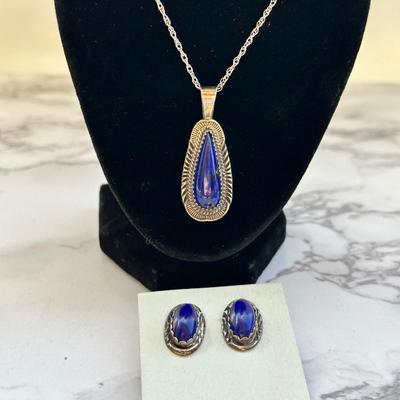 Sterling Silver and Blue stones set