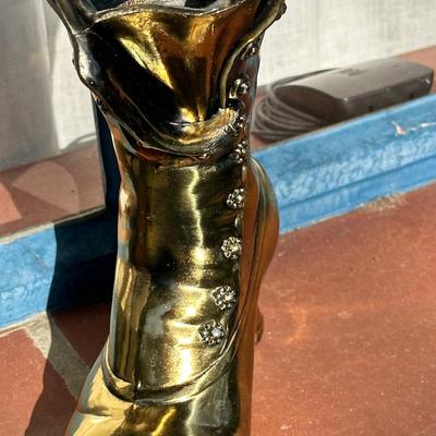 Bronze Vintage Shoe Vase