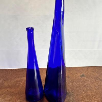 Vintage blue bottles
