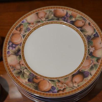 FITZ AND FLOYD QUALITY "TUSCANY" DINNER SET 11// 11" DINNER PLATES 10 SALAD PLATES & 14 COFFEE CUPS