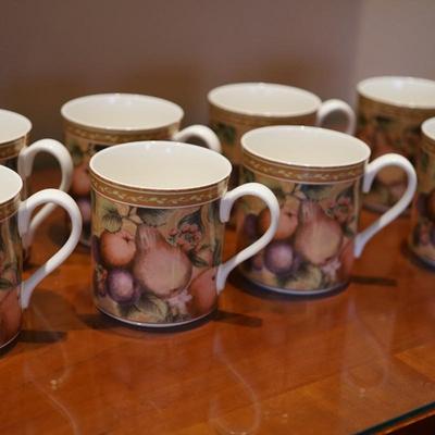 FITZ AND FLOYD QUALITY "TUSCANY" DINNER SET 11// 11" DINNER PLATES 10 SALAD PLATES & 14 COFFEE CUPS