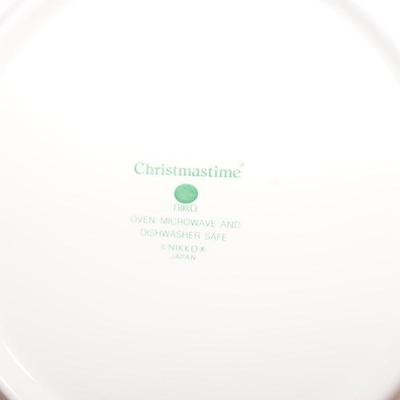 NIKKO CHRISTMAS TIME DINNERWARE 10 11 1/2" PLATES, SERVING PIECES /COFFEE CUPS AND SAUCERS