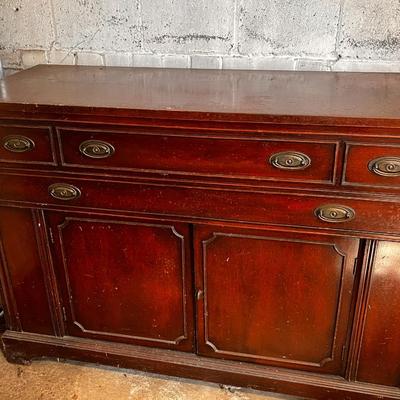 Vintage Dining Room Set with China Cabinet, Buffet & 4 Chairs