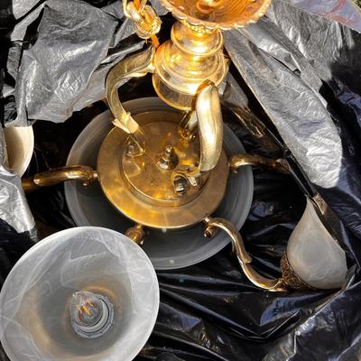 Brass 6-Globe Chandalier