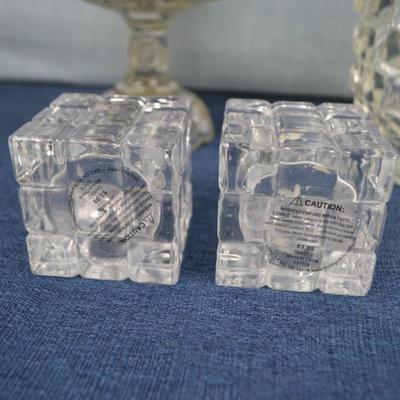 LOT 223. GLASS HOME DECOR ITEMS