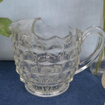 LOT 223. GLASS HOME DECOR ITEMS