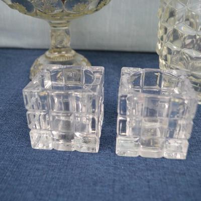 LOT 223. GLASS HOME DECOR ITEMS