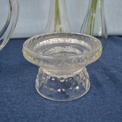 LOT 223. GLASS HOME DECOR ITEMS
