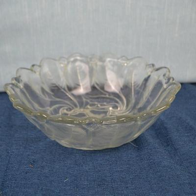 LOT 225 GLASS BOWL, DECORATIVE FRUIT AND TURKEY SALT AND PEPPER SET