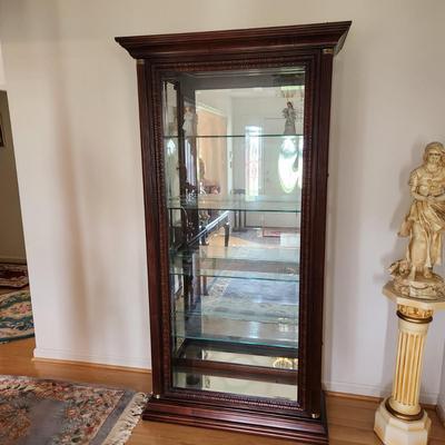 Large Lighted Mirror Backed Glass Display Cabinet