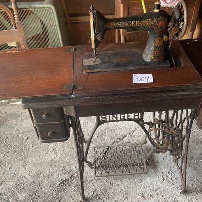 Vintage Singer Sewing Pedal Cabinet Machine