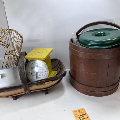 Farm baskets and collectibles