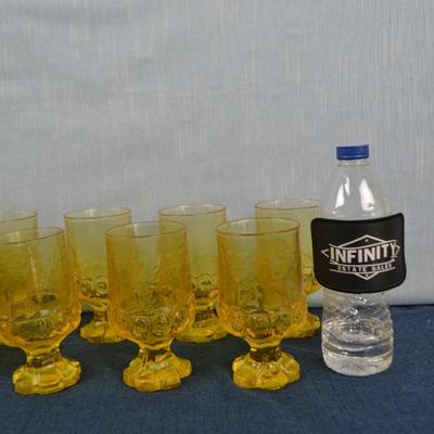 LOT 329. VINTAGE MCM CORNSILK YELLOW GLASSES