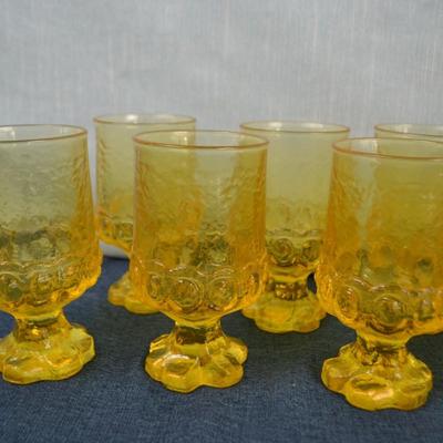 LOT 329. VINTAGE MCM CORNSILK YELLOW GLASSES