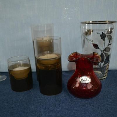 LOT 330. GLASSWARE AND CANDLE SET