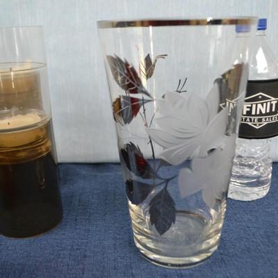 LOT 330. GLASSWARE AND CANDLE SET