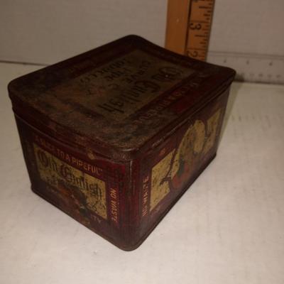 Vintage Old English Curve Cut Pipe Tobacco Tin Factory No. 1 District of VA