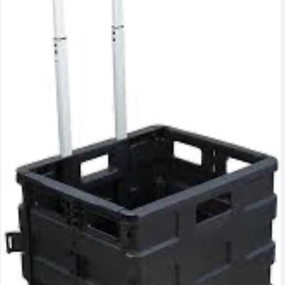 Collapsible Rolling Utility Cart with Snap-on Cover