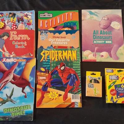 CHILDREN'S ACTIVITY BOOKS AND CRAYONS