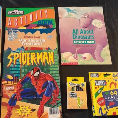 CHILDREN'S ACTIVITY BOOKS AND CRAYONS