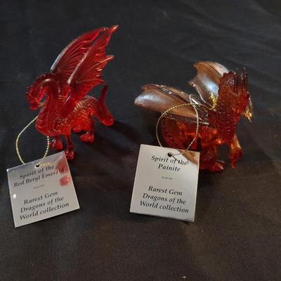 SPIRIT OF THE PAINITE RAREST GEM DRAGONS OF THE WORLD FIGURES RED BERYL EMERALD