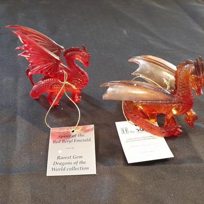 SPIRIT OF THE PAINITE RAREST GEM DRAGONS OF THE WORLD FIGURES RED BERYL EMERALD