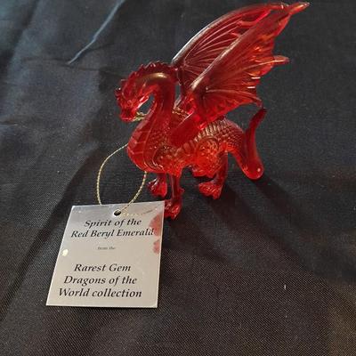 SPIRIT OF THE PAINITE RAREST GEM DRAGONS OF THE WORLD FIGURES RED BERYL EMERALD