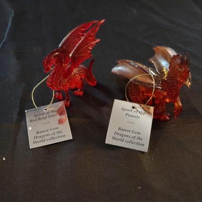 SPIRIT OF THE PAINITE RAREST GEM DRAGONS OF THE WORLD FIGURES RED BERYL EMERALD