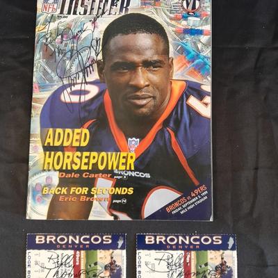 SIGNED BRONCOS' INSIDER MAGAZINE AND TWO TICKET STUBS SEPT. 1999 49ers MILE HIGH