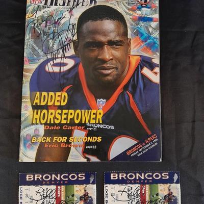 SIGNED BRONCOS' INSIDER MAGAZINE AND TWO TICKET STUBS SEPT. 1999 49ers MILE HIGH