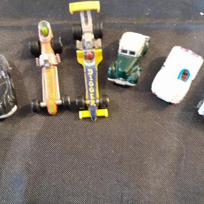 TEN MICRO MACHINE CARS AND A NEW IN PACKAGE RACING CHAMPIONS HOT ROD MICRO