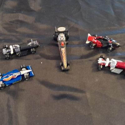FIVE CLASSIC MATTEL HOT WHEELS RACING CARS, FORMULA ONE AND MORE