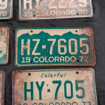 VINTAGE 1970'S COLORADO LICENSE PLATES HY & HZ-